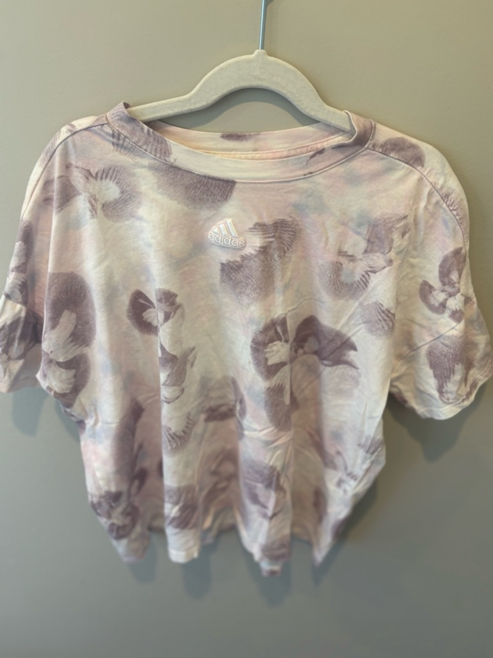 adidas Lavender & Cream Tie-Dye Logo Tee